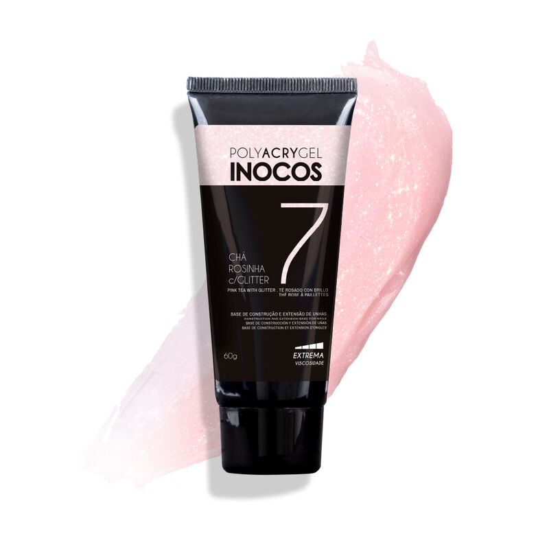 POLYACRYGEL INOCOS 7 BISNAGA CHA ROSINHA GLITTER 60G