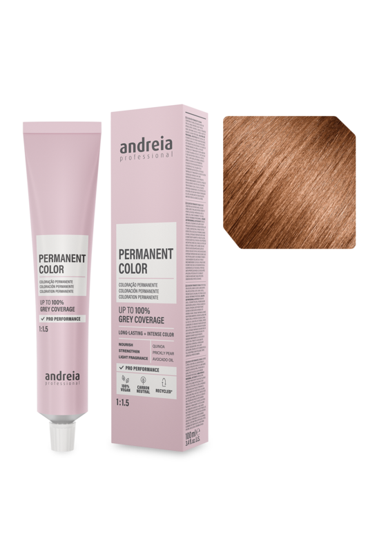 Andreia Coloração Permanente 7.74 Louro Médio Tabaco Laranja