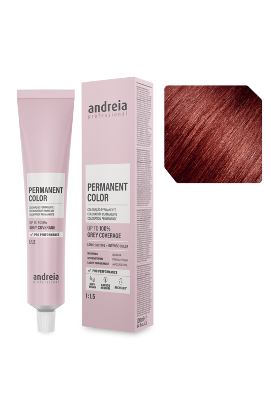 Andreia Coloração Permanente 4.56m Castanho Médio Vermelho Violeta Mogno