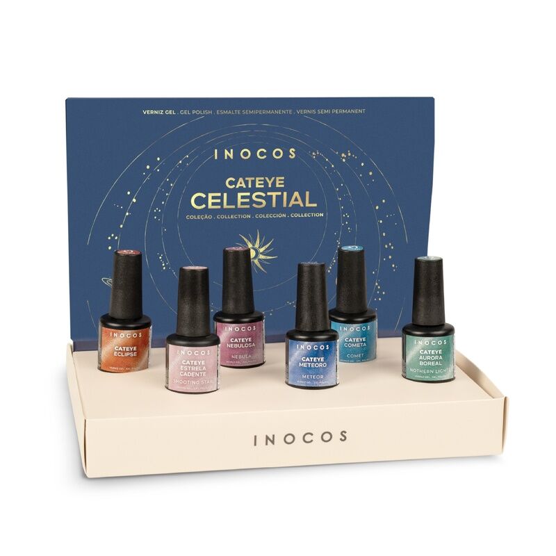 PRESS KIT VERNIZ GEL COLECAO CATEYE CELESTIAL -as 6 cores de verniz gel