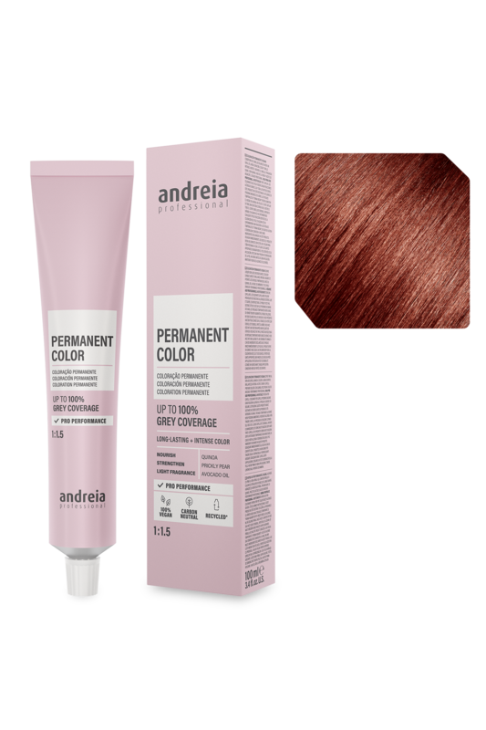 Andreia Coloração Permanente 5.m56 Castanho Claro Mogno Vermelho Violeta