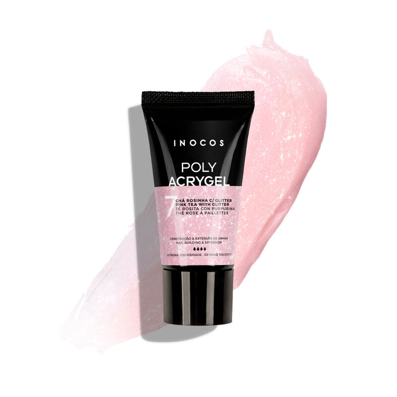 POLYACRYGEL INOCOS 7 CHA ROSINHA C/ GLITTER, 30G