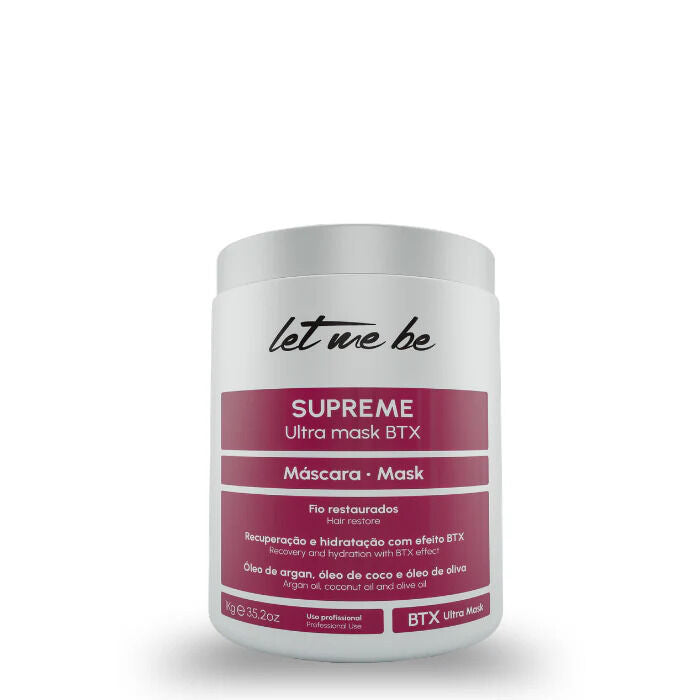 Máscara BTX LET ME BE Supreme Reconstrói e Hidrata, Repara as fibras Danificadas, Elimina o Frisado | 1Kg