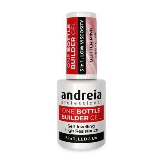 Andreia One Bottle Builder Gel Glitter Pink 3in1 14ml