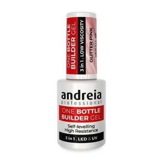 Andreia One Bottle Builder Gel Glitter Pink 3in1 14ml