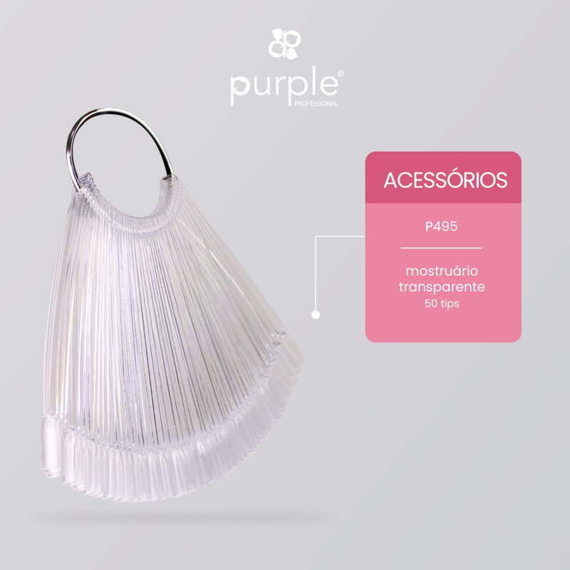 Purple Mostruário Transparente Com Argola 50 Tips