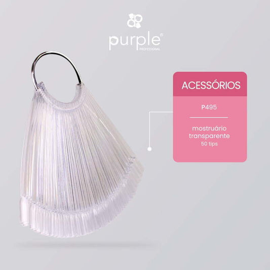 Purple Mostruário Transparente Com Argola 50 Tips
