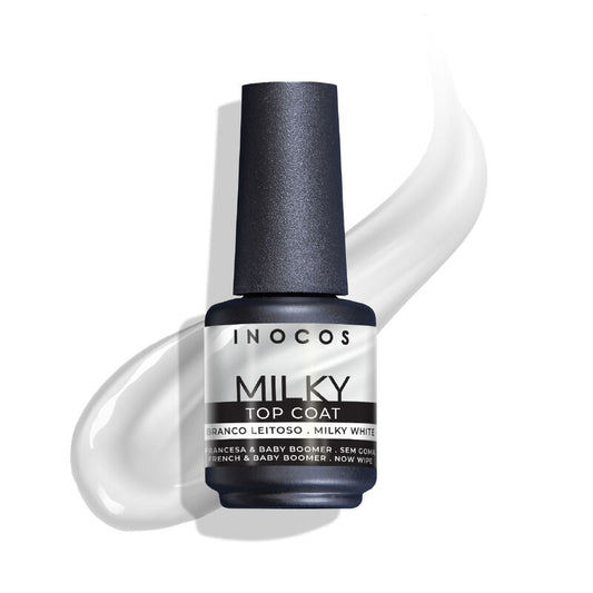 VERNIZ GEL INOCOS TOP COAT MILKY BRANCO LEITOSO